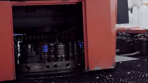 A special automatic press for punching Tin sheets Stock Footage 89769939