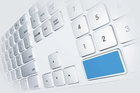 Special blue button on the computer keyboard Stock Illustration