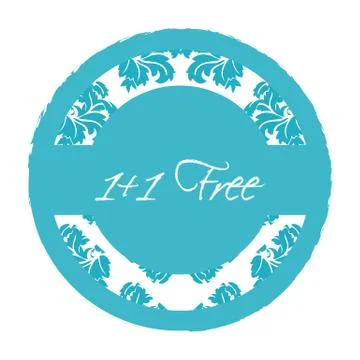 Special blue label with floral elements Stock Illustration