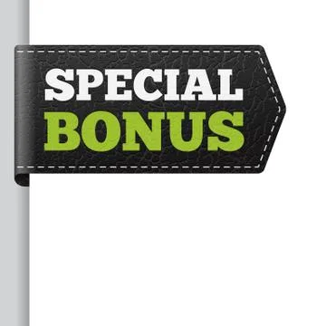 SPECIAL BONUS leather vector bookmark label. isolated from background. layere イラスト素材