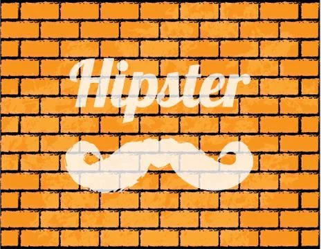Special brick wall with hipster elements Stock Illustration