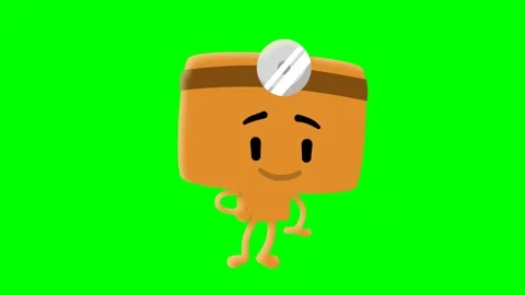 Special brown cube shaped cartoon character talking with mouth and looking Stock Footage 285959887
