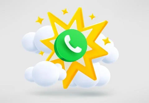 Special call concept with handset icon and yellow flash. 3d vector illustrati Stock-Illustration