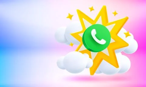 Special call concept with handset icon and yellow flash. 3d vector banner w.. Stock Illustration