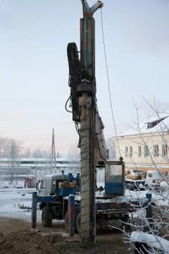 Special car for drilling Stock Photos