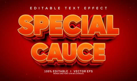 Special cauce vector text effect with modern style design Stock Illustration
