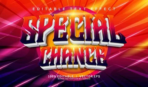 Special chance vector text effect with modern style design Stock Illustration