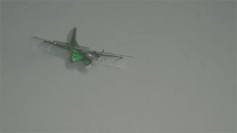 Special color FX echo-substitution Transall C-160 Sarajevo Approach landing Stock Footage 113110685
