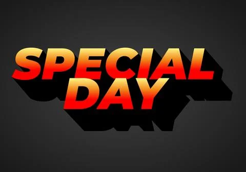 Special day. Bold 3D text style for celebration themes Stock-Illustration