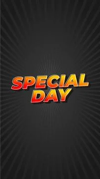 Special day. Text effect in 3D style. portrait orientation Stock Illustration