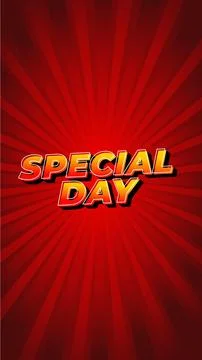 Special day. Text effect in 3D style. portrait orientation 스톡 일러스트