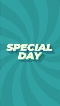 Special day. Text effect in 3D style. portrait orientation 스톡 일러스트