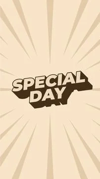 Special day. Text effect in 3D style. portrait orientation Stock Illustration