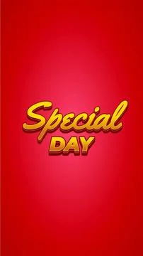 Special day. Text effect in 3D style. portrait orientation Stock Illustration