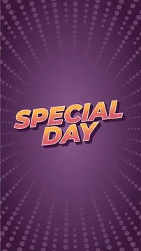 Special day. Text effect in 3D style. portrait orientation Stock Illustration