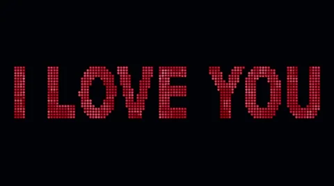 Special Days Glowing Text -I love you Stock Footage 44141793