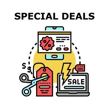Special deals concept vector illustration with online discounts Stock Illustration