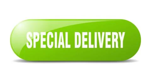 Special delivery button. special delivery sign. key. push button. Stock Illustration