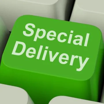 Special delivery key shows secure and important shipping Иллюстрация
