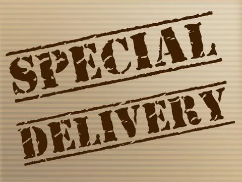 Special delivery showing postage parcel and exceptional 库存插图