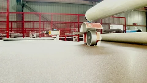 A special device evenly cuts the raw material. Industry. Enterprise for the Stock Footage 201185681