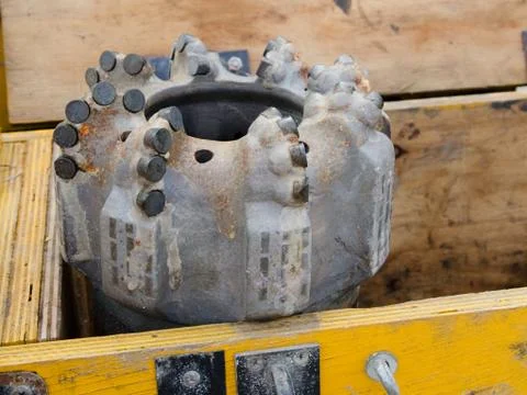 Special drilling bit used for deep drilling for oil Stock Photos