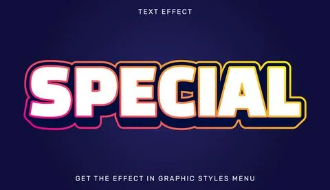 Special editable text effect in 3d style Stock Illustration