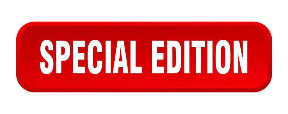 Special edition button. special edition square 3d push button Illustrazione stock