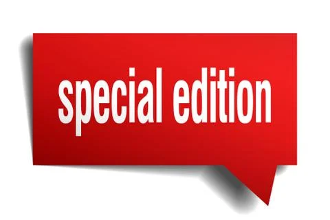 Special edition red 3d speech bubble Stock Illustration