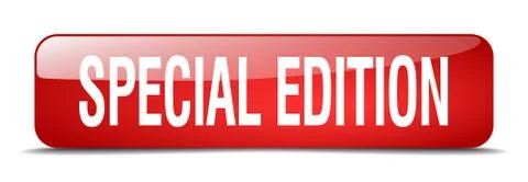 Special edition red square 3d realistic isolated web button Stock Illustration