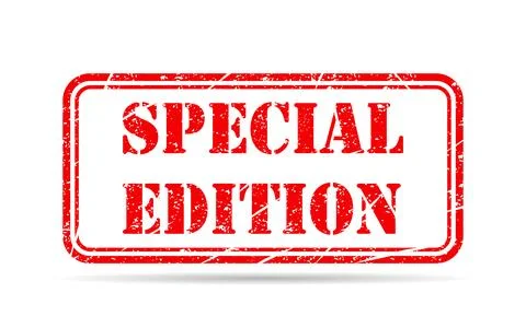 Special edition stamp symbol shadow, label sticker sign button, text banner v 库存插图