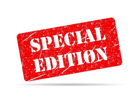 Special edition stamp symbol shadow, label sticker sign button, text banner v 库存插图