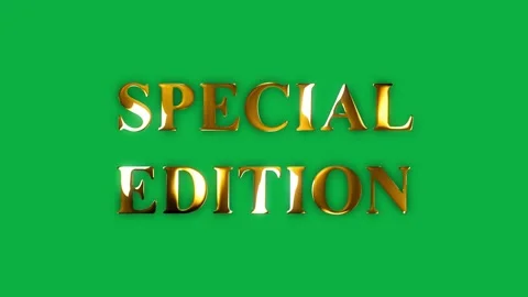 Special edition text gold effect animation with green background, 4k resolution	 Stock Footage 263333066