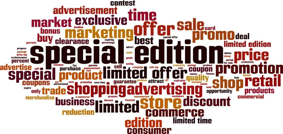 Special edition word cloud Stock Illustration