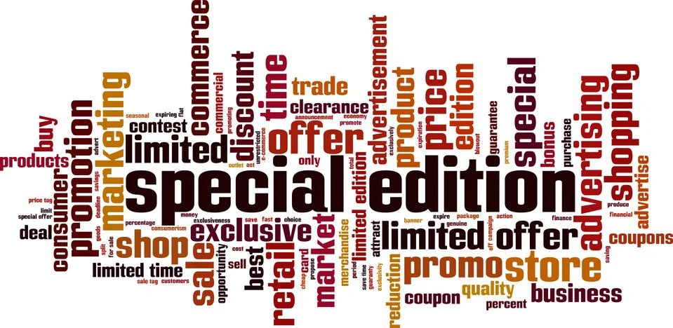 Special edition word cloud Stock Illustration