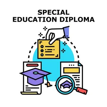 Special education diploma obtaining process concept Stock Illustration