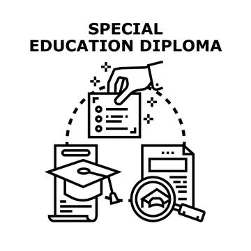 Special education diploma obtaining process concept Stock Illustration