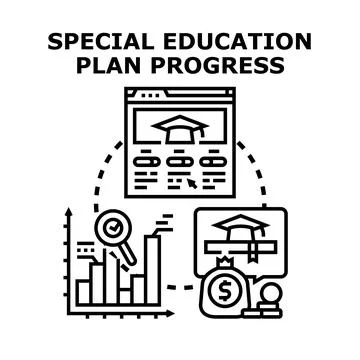 Special education plan progress concept developing learning strategy イラスト素材