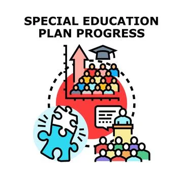 Special education program progress planning and learning 库存插图