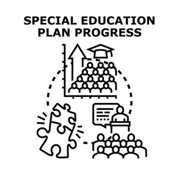 Special education program progress planning and learning Stockillustratie