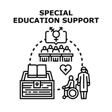 Special education support concept developing inclusive learning environment イラスト素材