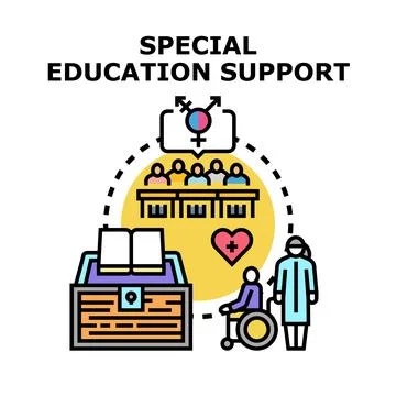 Special education support concept developing inclusive learning environment 스톡 일러스트