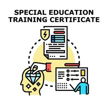 Special education training and certification program concept Stock Illustration