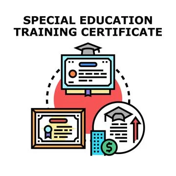 Special education training certificate attaining professional development a.. 스톡 일러스트