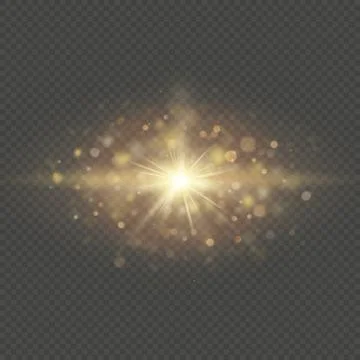 Special effect - shining star sun particles and sparks. Glitter and sequins Illustrazione stock
