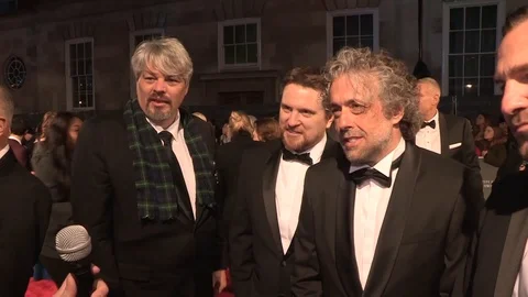 Special effects crew talking about First man movie at 72nd BAFTAs - 2019 Stock Footage 103671487