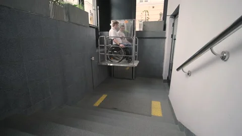 Special elevator for the person with a physical disabilities Stock Footage 168173913