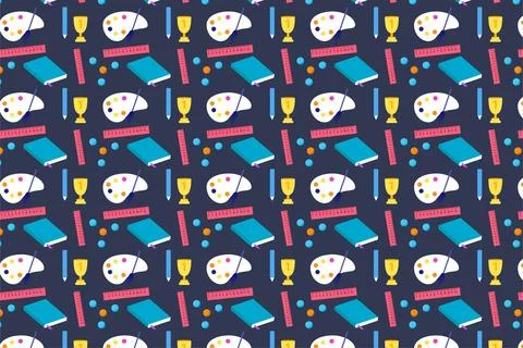 Special endless educational backdrop pattern decoration with the notebook, .. Stock Illustration