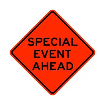 Special event ahead warning road sign Stock Illustration