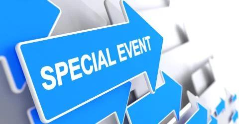 Special Event - Label on the Blue Pointer. 3D 스톡 일러스트
